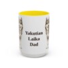 15oz Yakutian Laika Dog Dad Mug, Yellow, front view