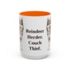 15oz Funny Yakutian Laika Mug, Orange, front view