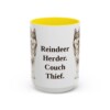 15oz Funny Yakutian Laika Mug, Yellow, front view