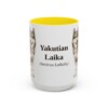 15oz-yakutian-laika-mug-latin-yellow 15oz Yakutian Laika Latin Mug, Yellow, front view