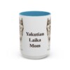 15oz Yakutian Laika Dog Mom Mug, Light Blue, front view