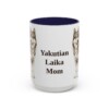 15oz Yakutian Laika Dog Mom Mug, Navy, front view