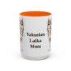 15oz Yakutian Laika Dog Mom Mug, Orange, front view