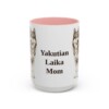 15oz Yakutian Laika Dog Mom Mug, Pink, front view