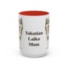 15oz Yakutian Laika Dog Mom Mug, Red, front view