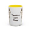 15oz Yakutian Laika Dog Mom Mug, Yellow, front view