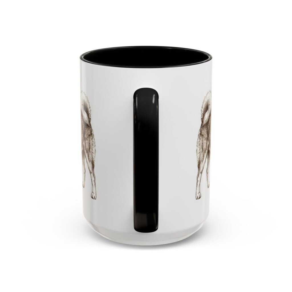 15oz Yakutian Laika Mug, Black, back view
