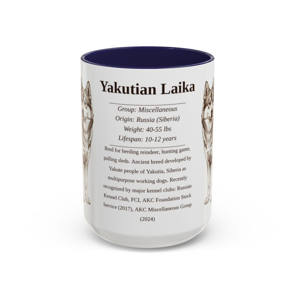 15oz Yakutian Laika Mug, Navy, front view