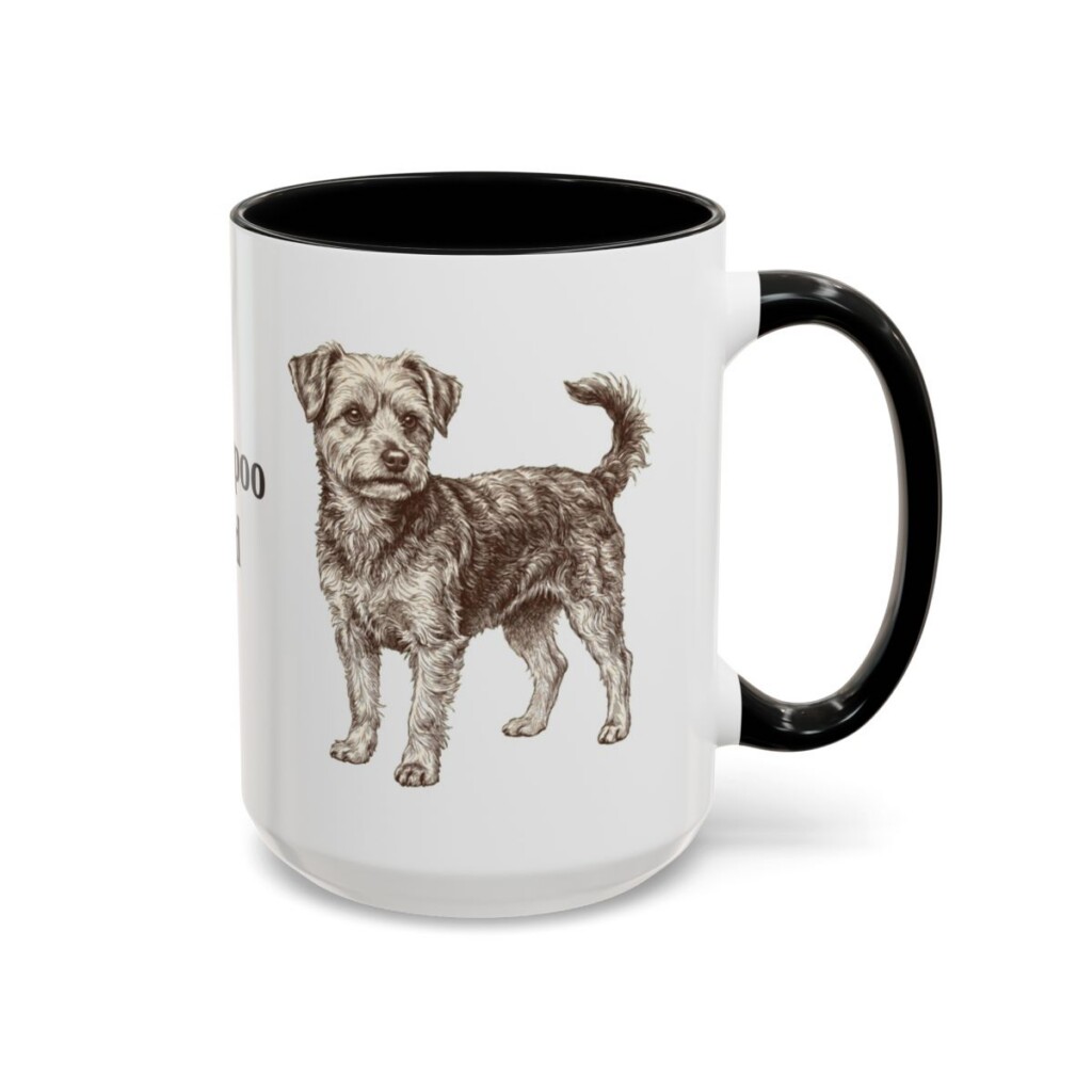15oz Yorkipoo Dog Dad Mug, Black, right side view