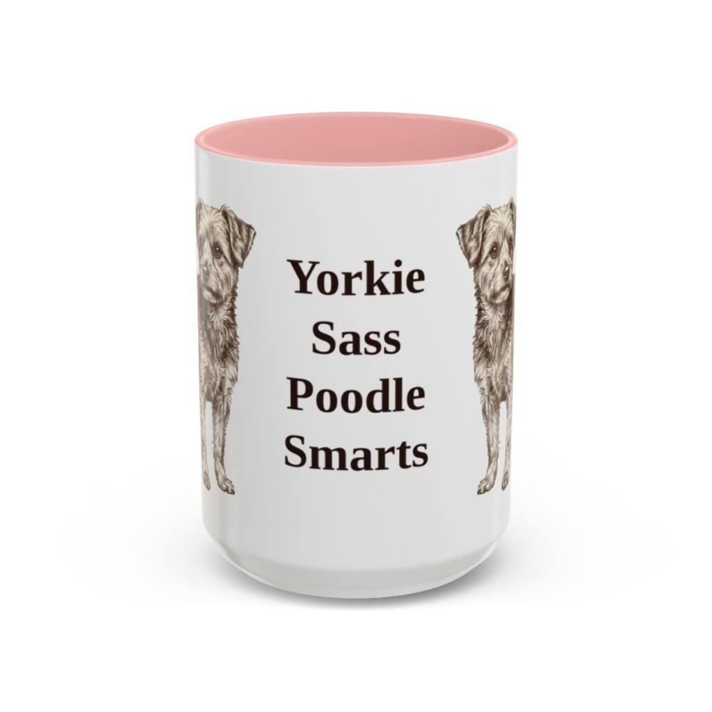15oz-yorkipoo-mug-humor-pink 15oz Funny Yorkipoo Mug, Pink, front view