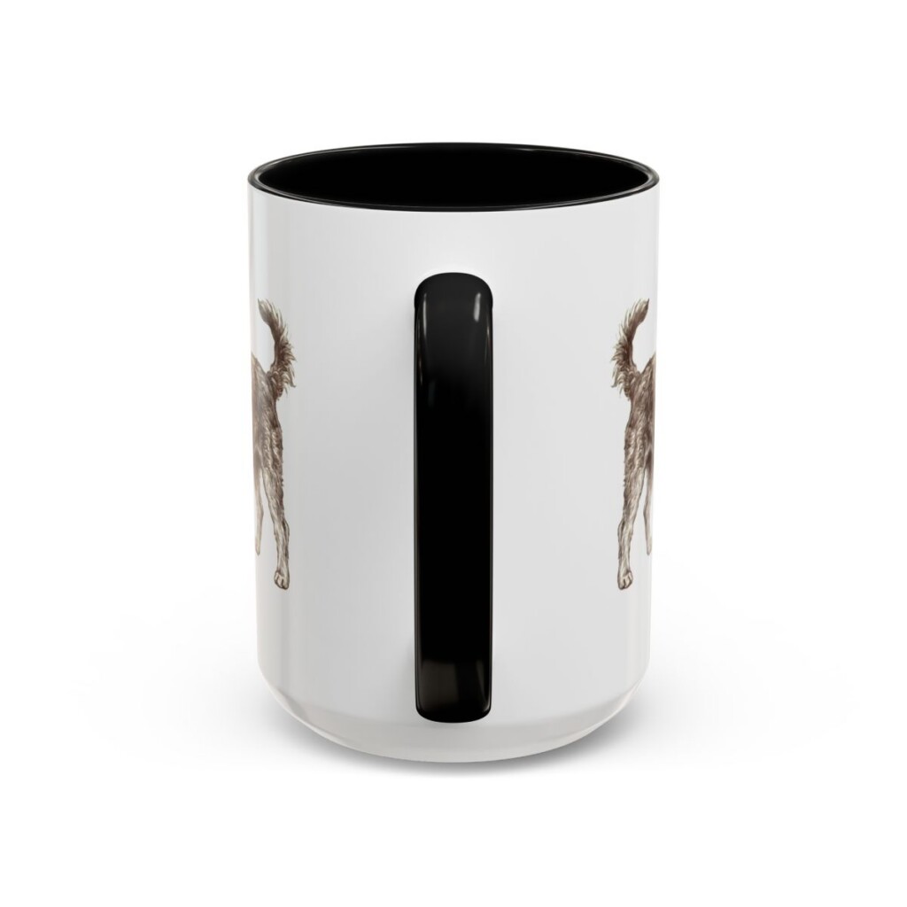 15oz Yorkipoo Latin Mug, Black, back view