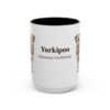 15oz Yorkipoo Latin Mug, Black, front view