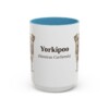 15oz Yorkipoo Latin Mug, Light Blue, front view