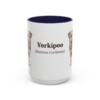 15oz Yorkipoo Latin Mug, Navy, front view