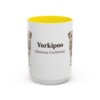 15oz Yorkipoo Latin Mug, Yellow, front view