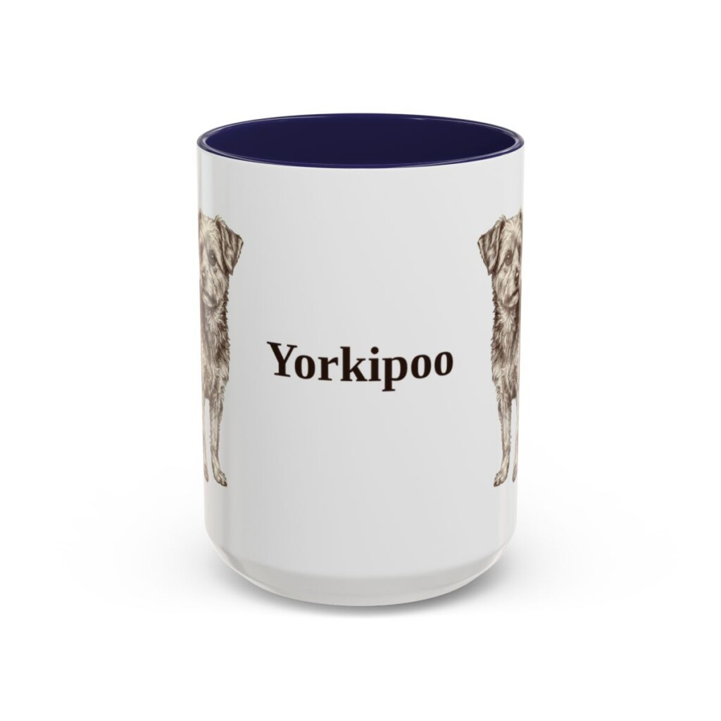15oz Yorkipoo Mug, Navy, front view