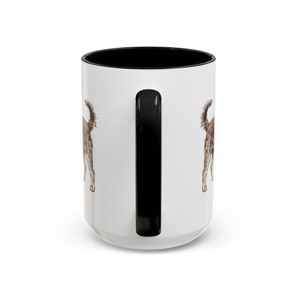 15oz Yorkipoo Mug, Black, back view