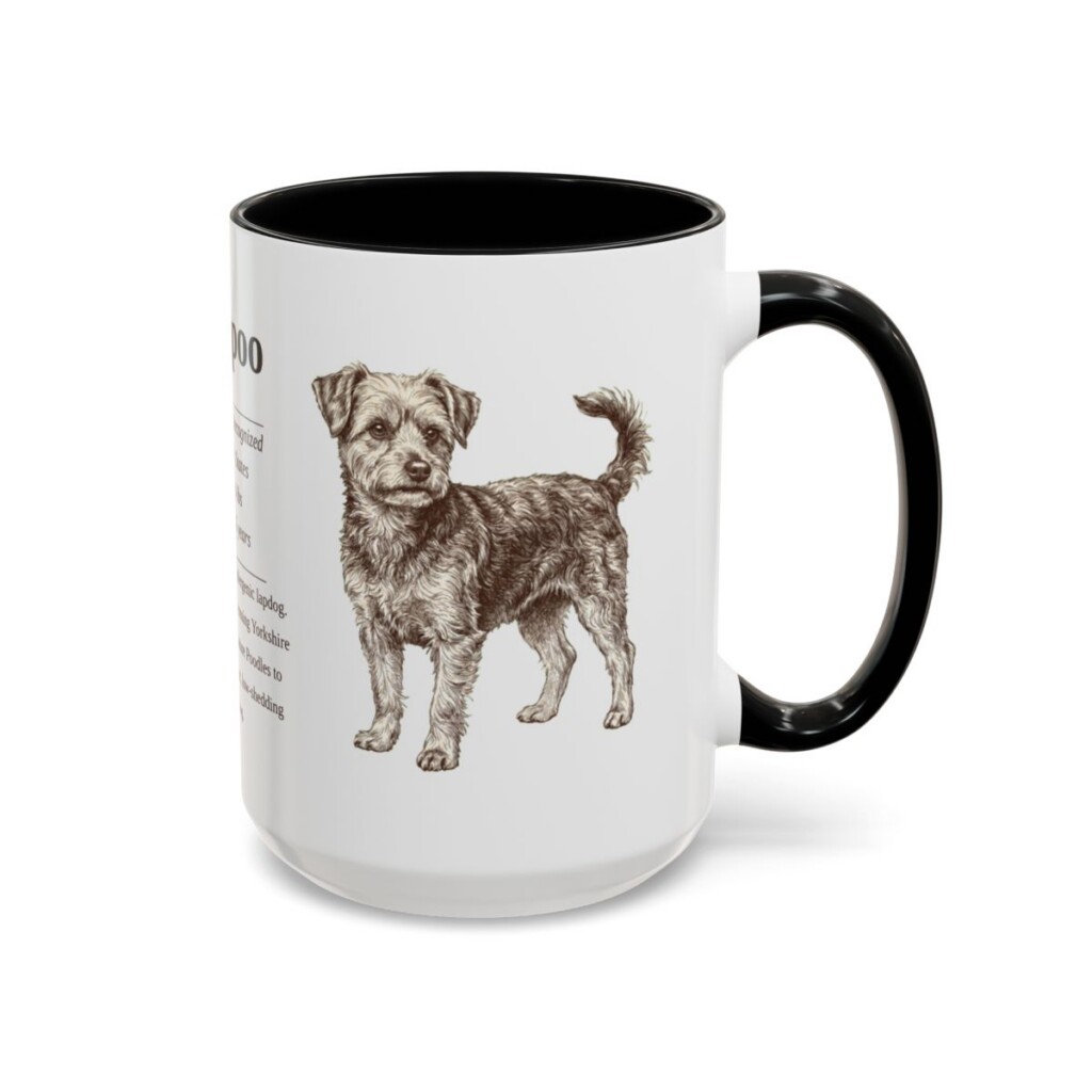 15oz Yorkipoo Mug, Black, right side view