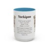 15oz Yorkipoo Mug, Light Blue, front view