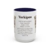 15oz Yorkipoo Mug, Navy, front view