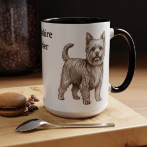 15oz Yorkshire Terrier Mug, Black, lifestyle photo