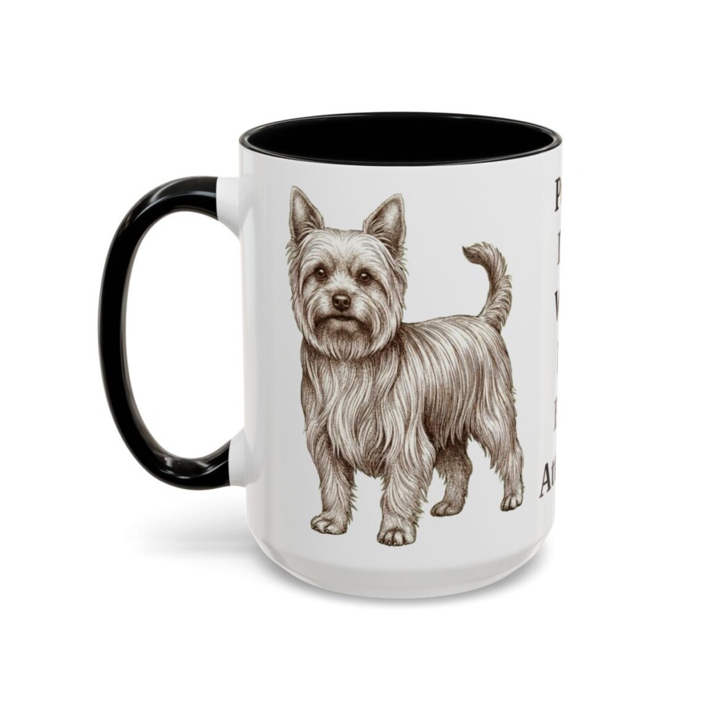 15oz Funny Yorkshire Terrier Mug, Black, left side view