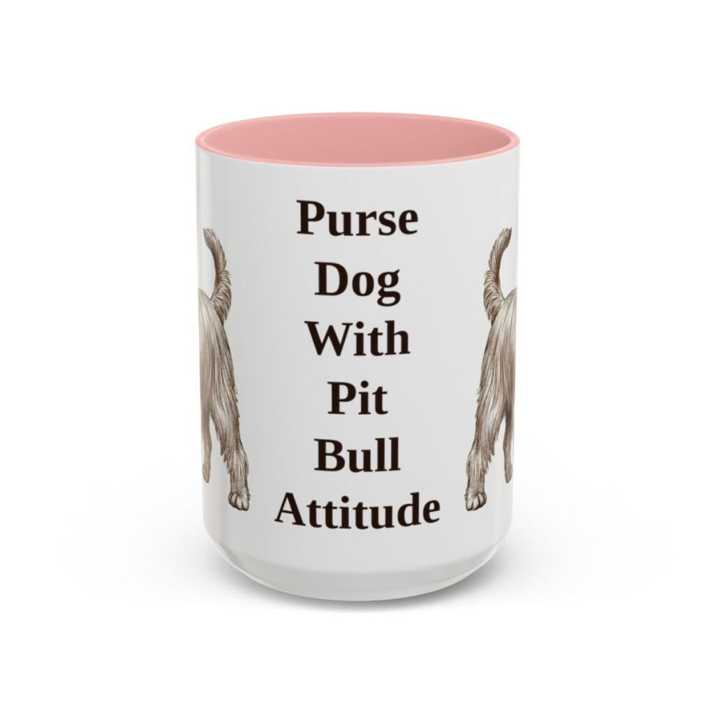 15oz Funny Yorkshire Terrier Mug, Pink, front view