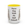 15oz Funny Yorkshire Terrier Mug, Yellow, front view