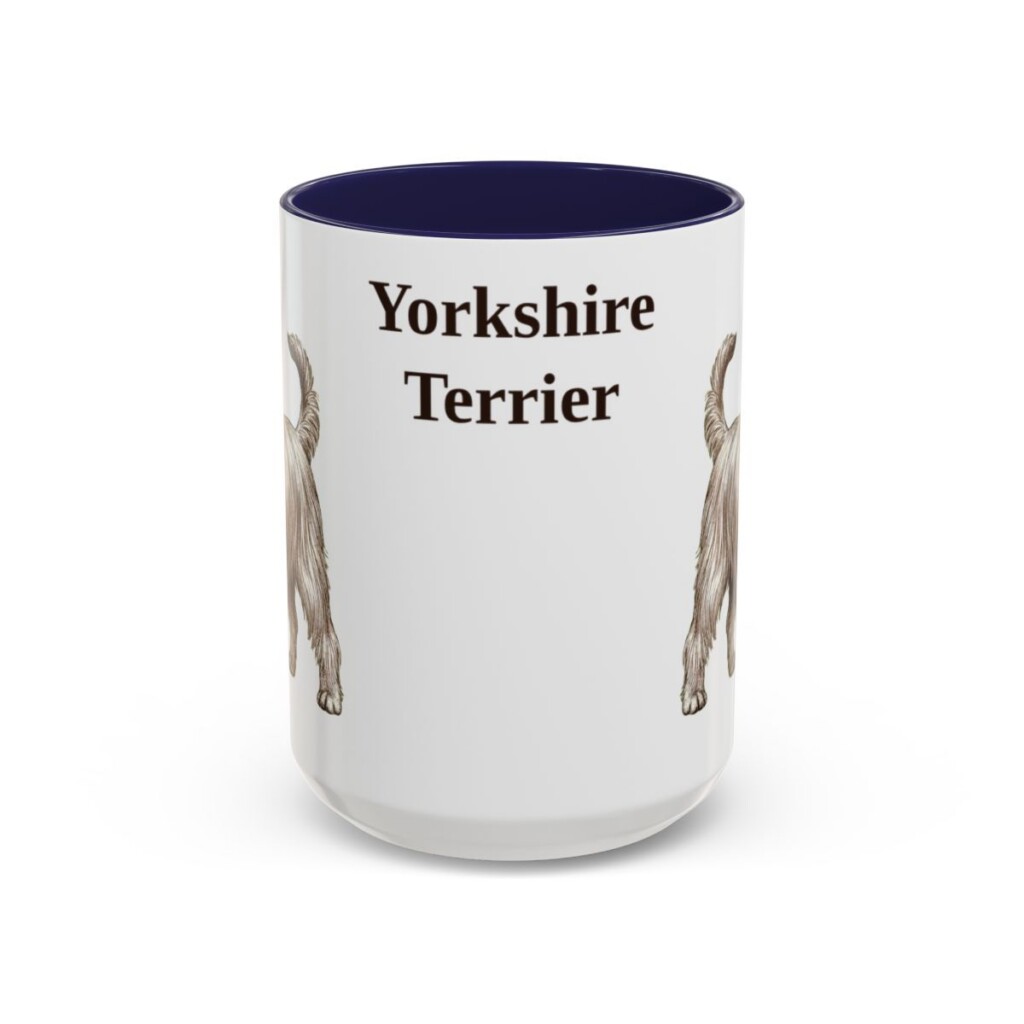 15oz Yorkshire Terrier Mug, Navy, front view