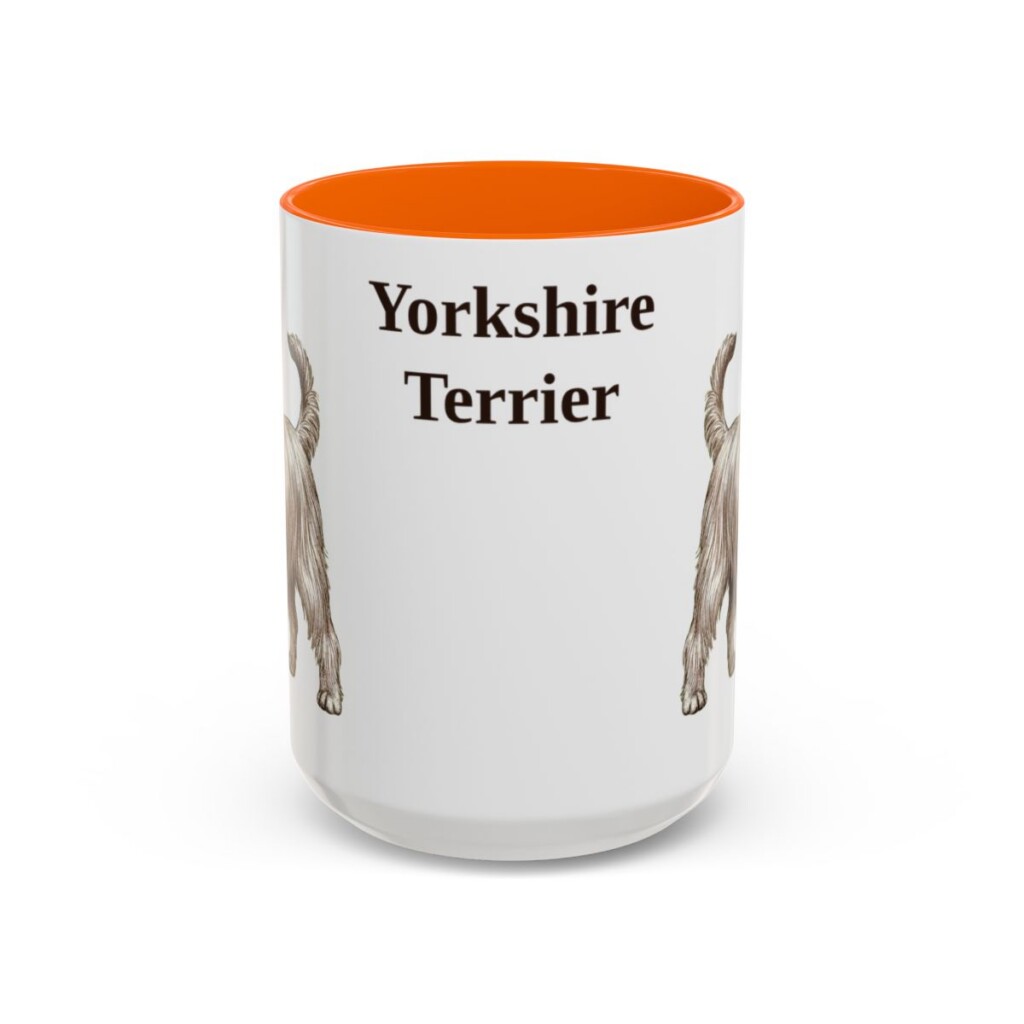 15oz Yorkshire Terrier Mug, Orange, front view