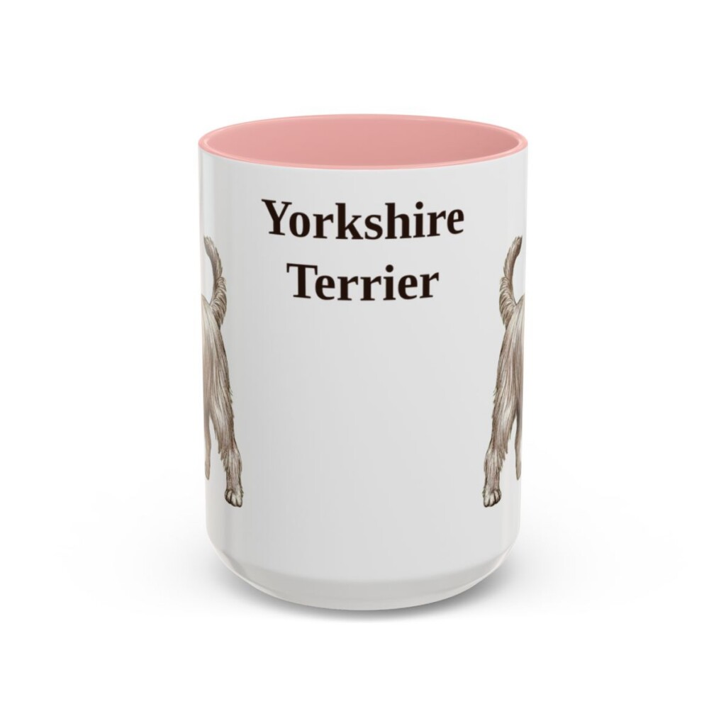15oz Yorkshire Terrier Mug, Pink, front view