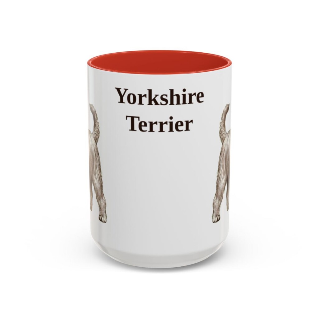 15oz Yorkshire Terrier Mug, Red, front view