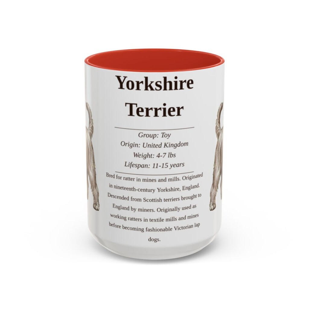 15oz Yorkshire Terrier Mug, Red, front view