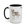 15oz Rescue Dog Mug, Illustrated Dog Breed Facts Coffee Mug, Vintage Dog Keepsake Gift