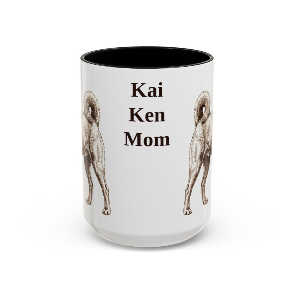 15oz Kai Ken Dog Mom Mug, Vintage Sketch Coffee Mug, Dog Mom Gift