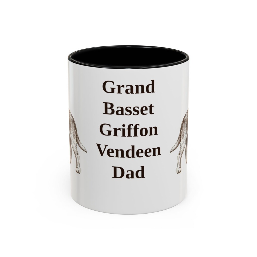 11oz Grand Basset Griffon Vendeen Dog Dad Mug, Vintage Sketch Coffee Mug, Dog Dad Gift