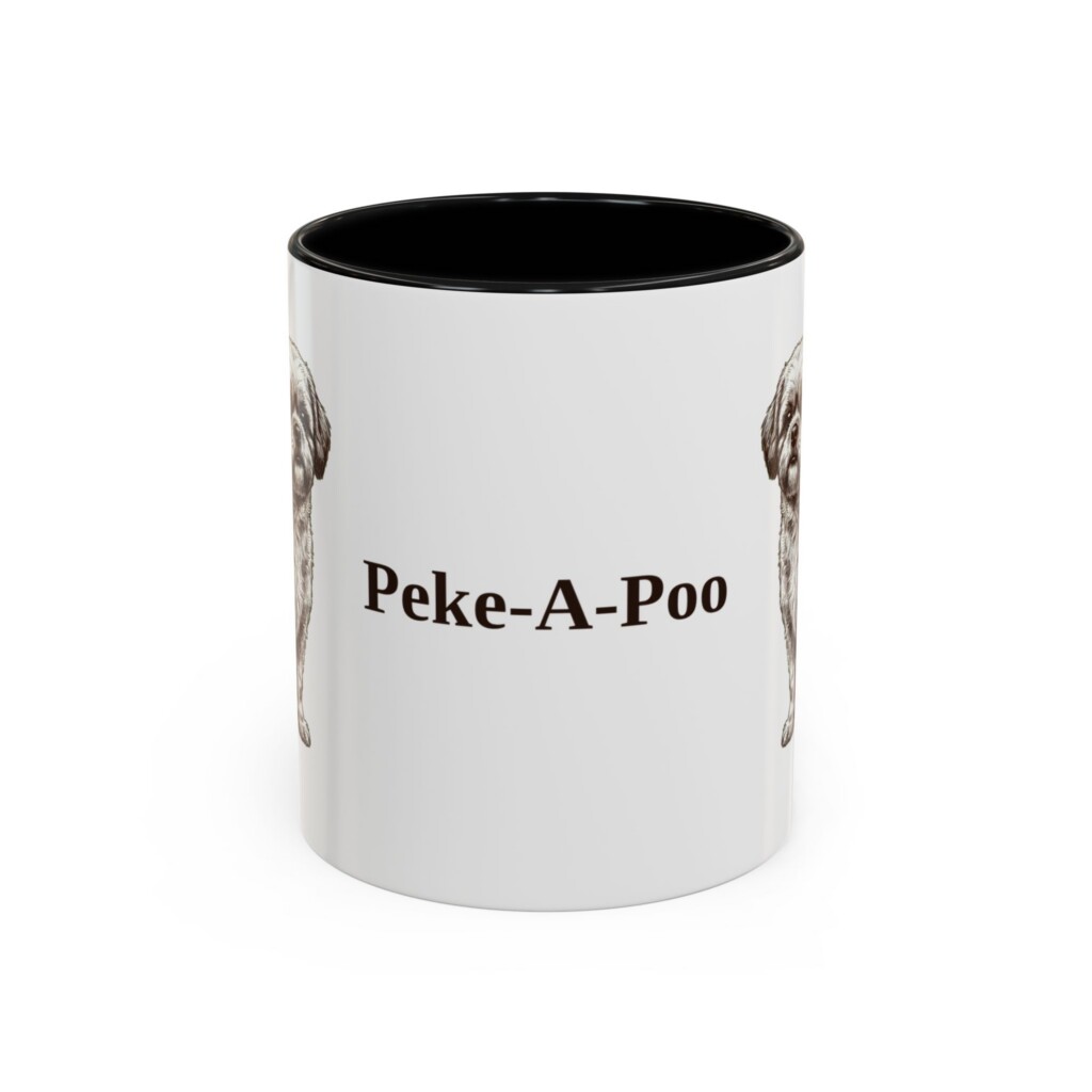 11oz Peke-A-Poo Mug, Vintage Dog Portrait Coffee Mug, Dog Lover Gift