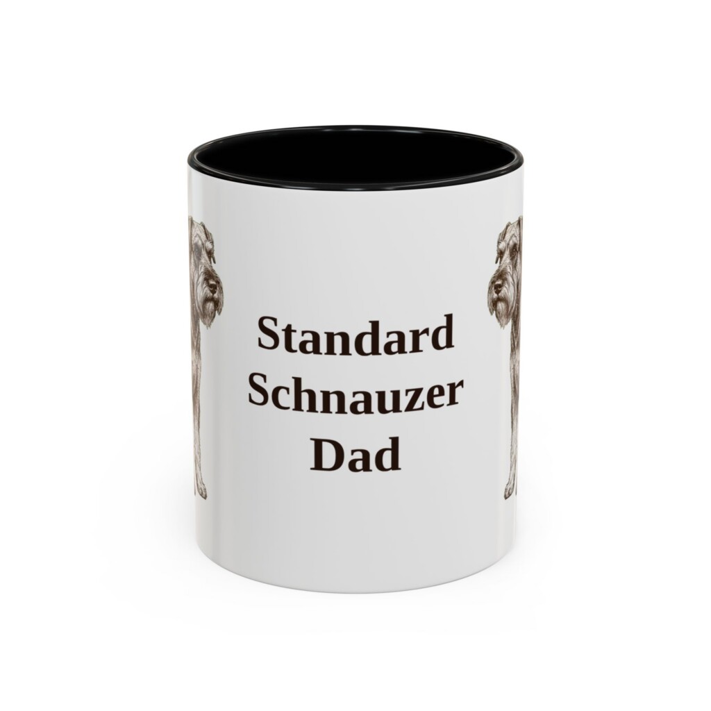 11oz Standard Schnauzer Dog Dad Mug, Vintage Sketch Coffee Mug, Dog Dad Gift