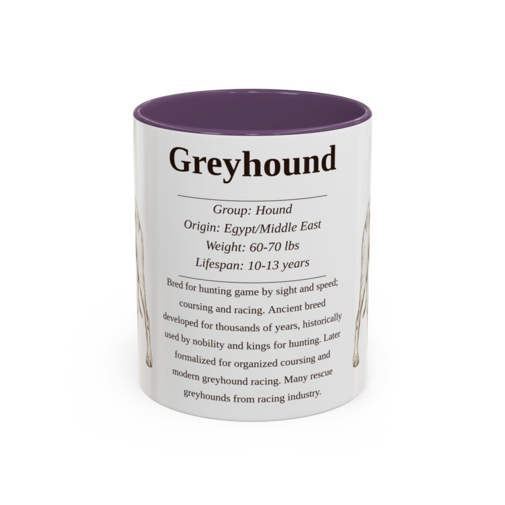 11oz Greyhound Mug, Light Green, front view