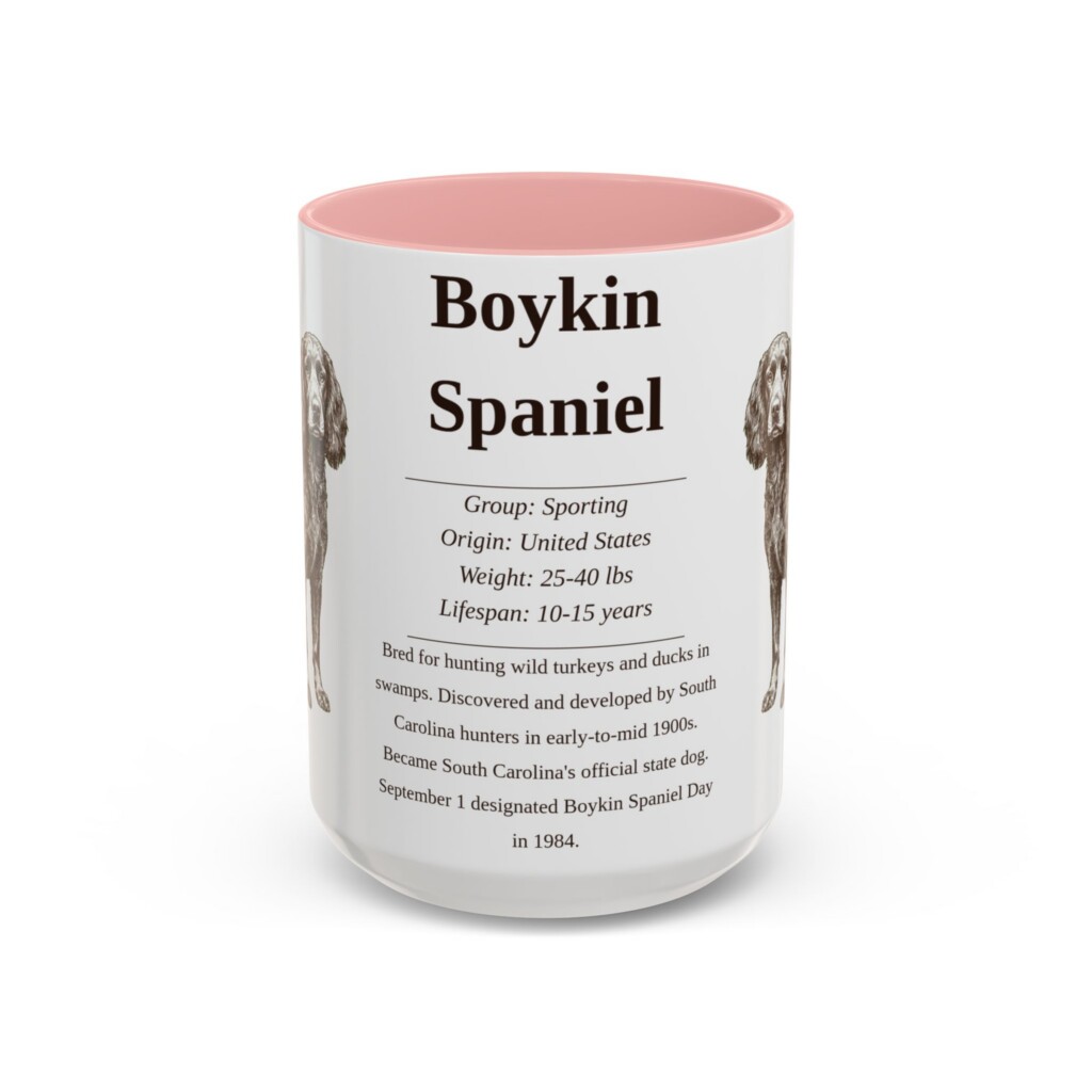 15oz Boykin Spaniel Mug, Yellow, front view