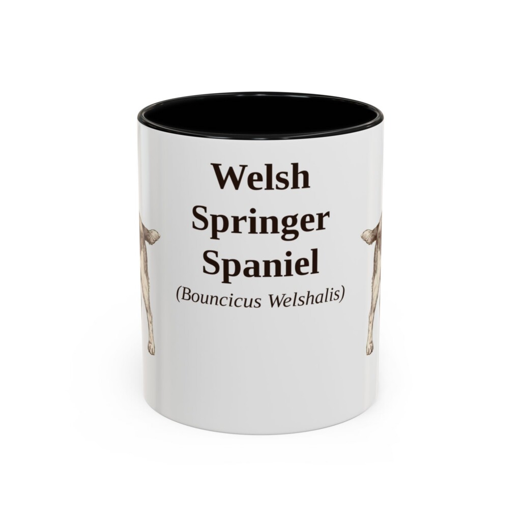 11oz Welsh Springer Spaniel Latin Mug, Vintage Dog Coffee Mug, Dog Lover Gift