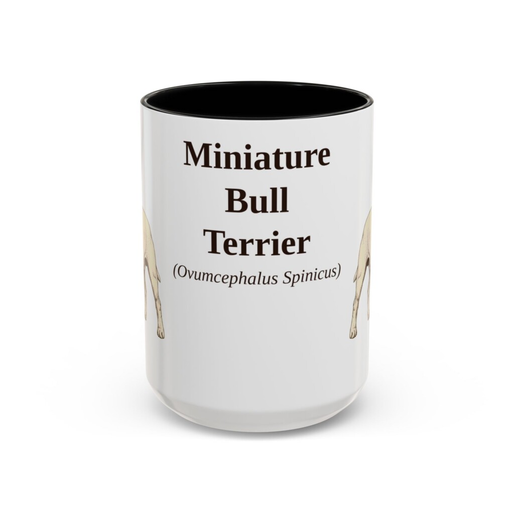 15oz Miniature Bull Terrier Latin Mug, Vintage Dog Coffee Mug, Dog Lover Gift