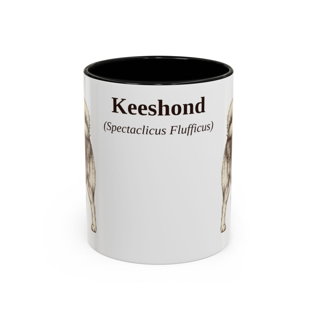 11oz Keeshond Latin Mug, Vintage Dog Coffee Mug, Dog Lover Gift