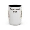 15oz Pomeranian Dog Dad Mug, Vintage Sketch Coffee Mug, Dog Dad Gift