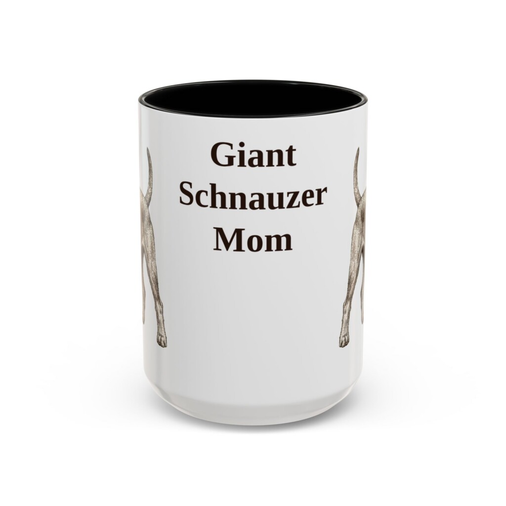 15oz Giant Schnauzer Dog Mom Mug, Vintage Sketch Coffee Mug, Dog Mom Gift