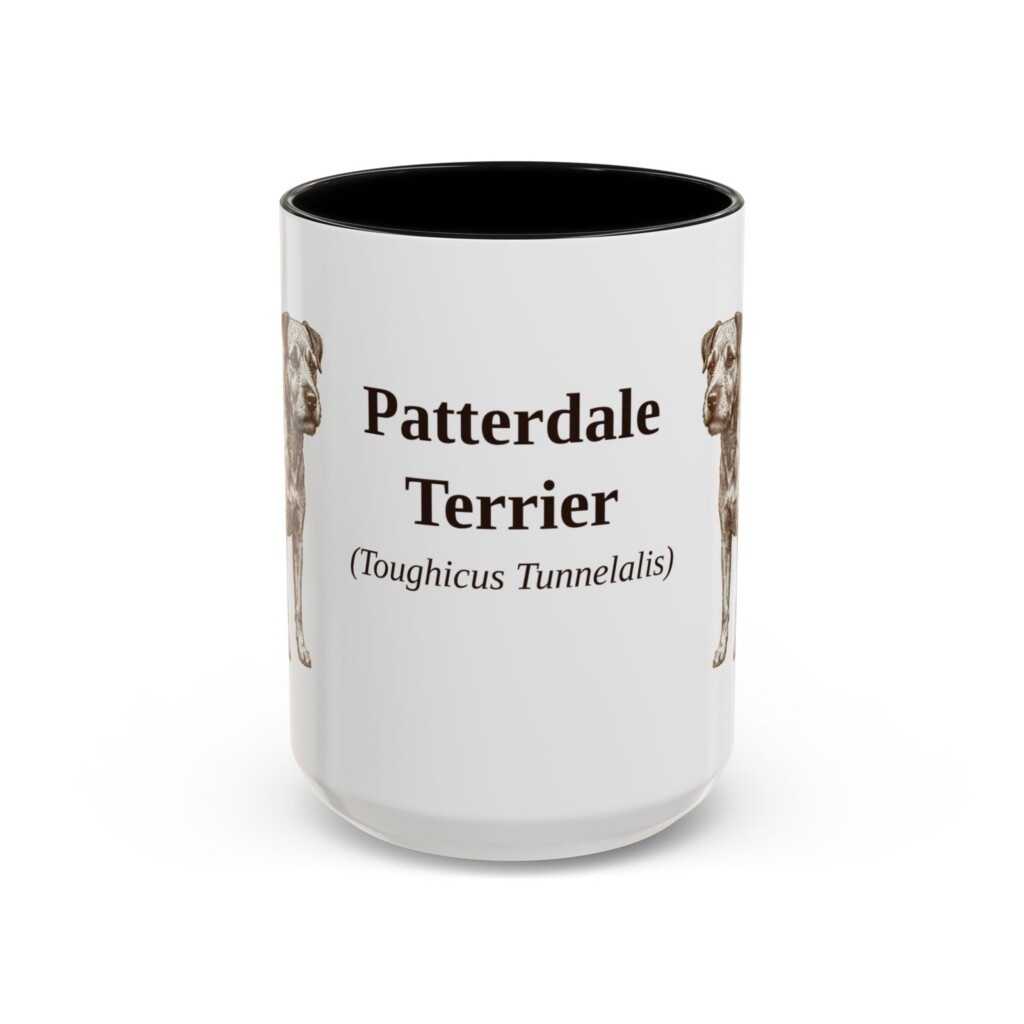 15oz Patterdale Terrier Latin Mug, Vintage Dog Coffee Mug, Dog Lover Gift