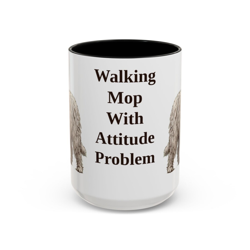 15oz Funny Komondor Mug, Vintage Dog Coffee Mug, Dog Lover Gift
