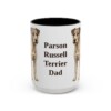 15oz Parson Russell Terrier Dog Dad Mug, Vintage Sketch Coffee Mug, Dog Dad Gift