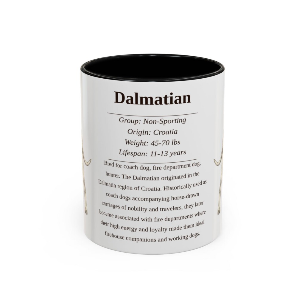 11oz Dalmatian Mug, Black, front view