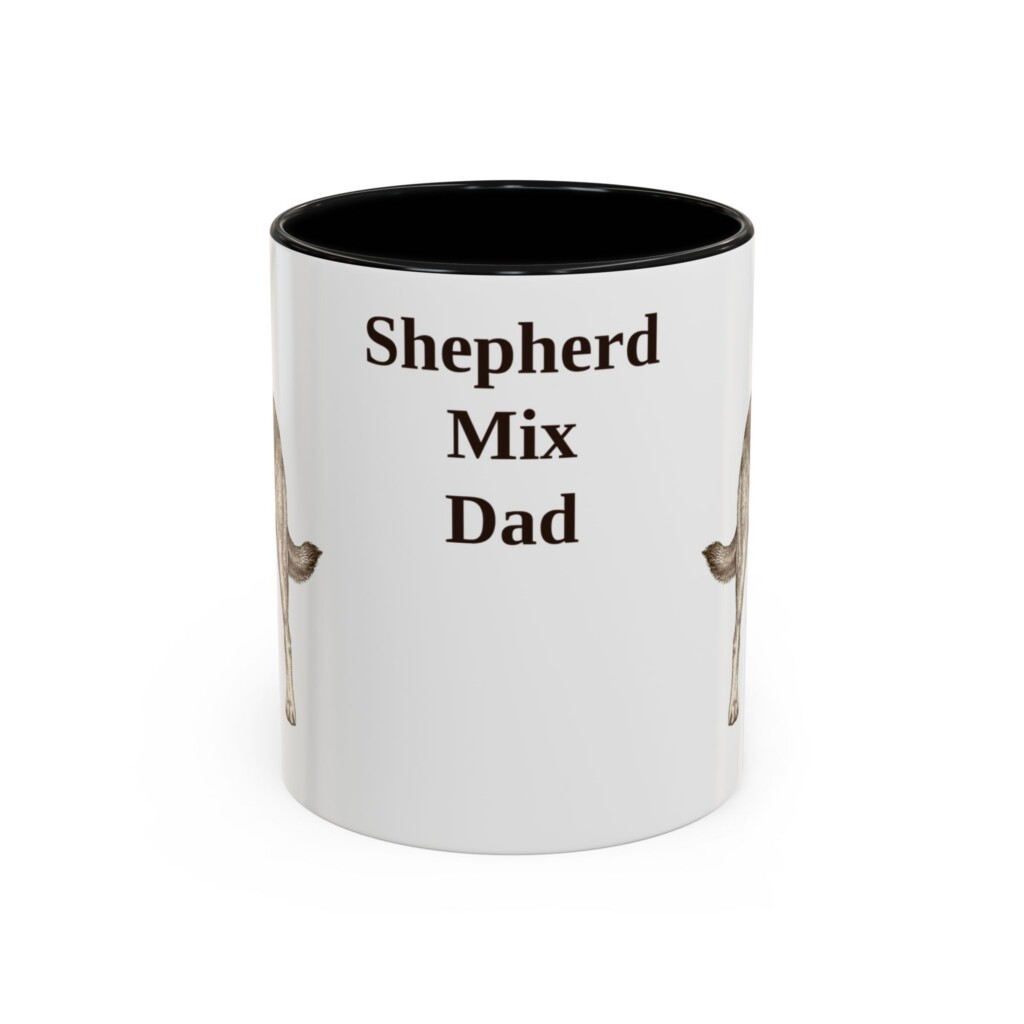 11oz Shepherd Mix Dog Dad Mug, Vintage Sketch Coffee Mug, Dog Dad Gift